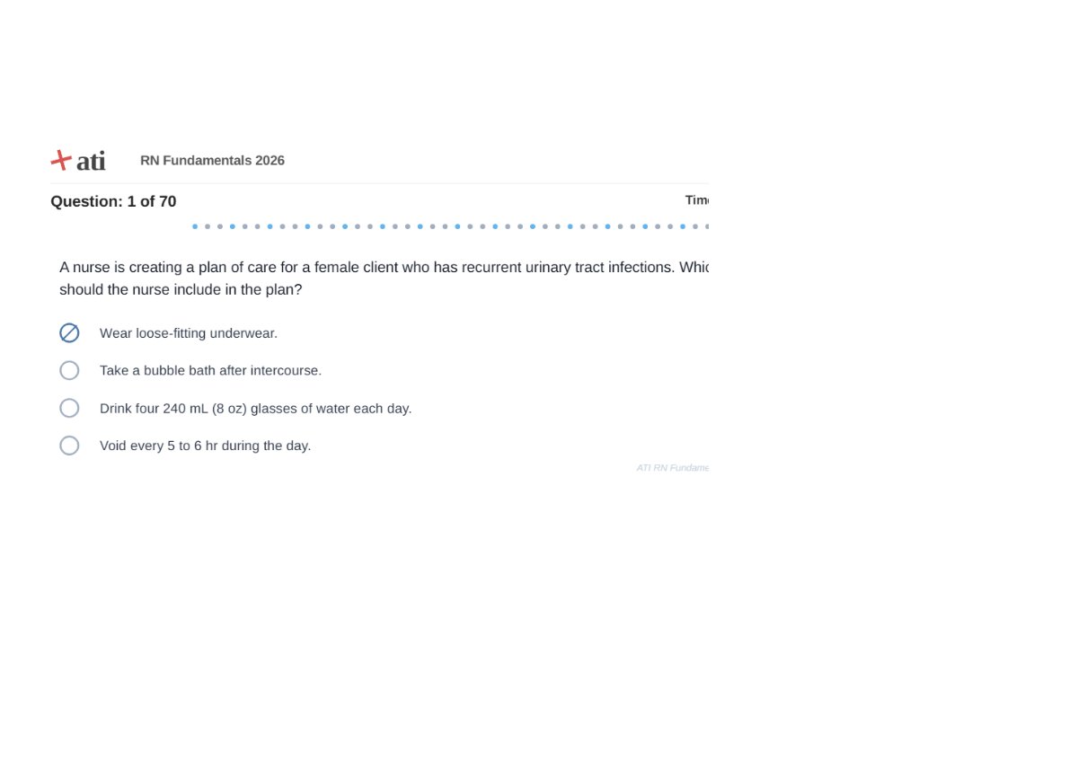 ATI RN Fundamentals 2023/2026 | Actual Study Questions and Practice Test (Screenshot Q&A)