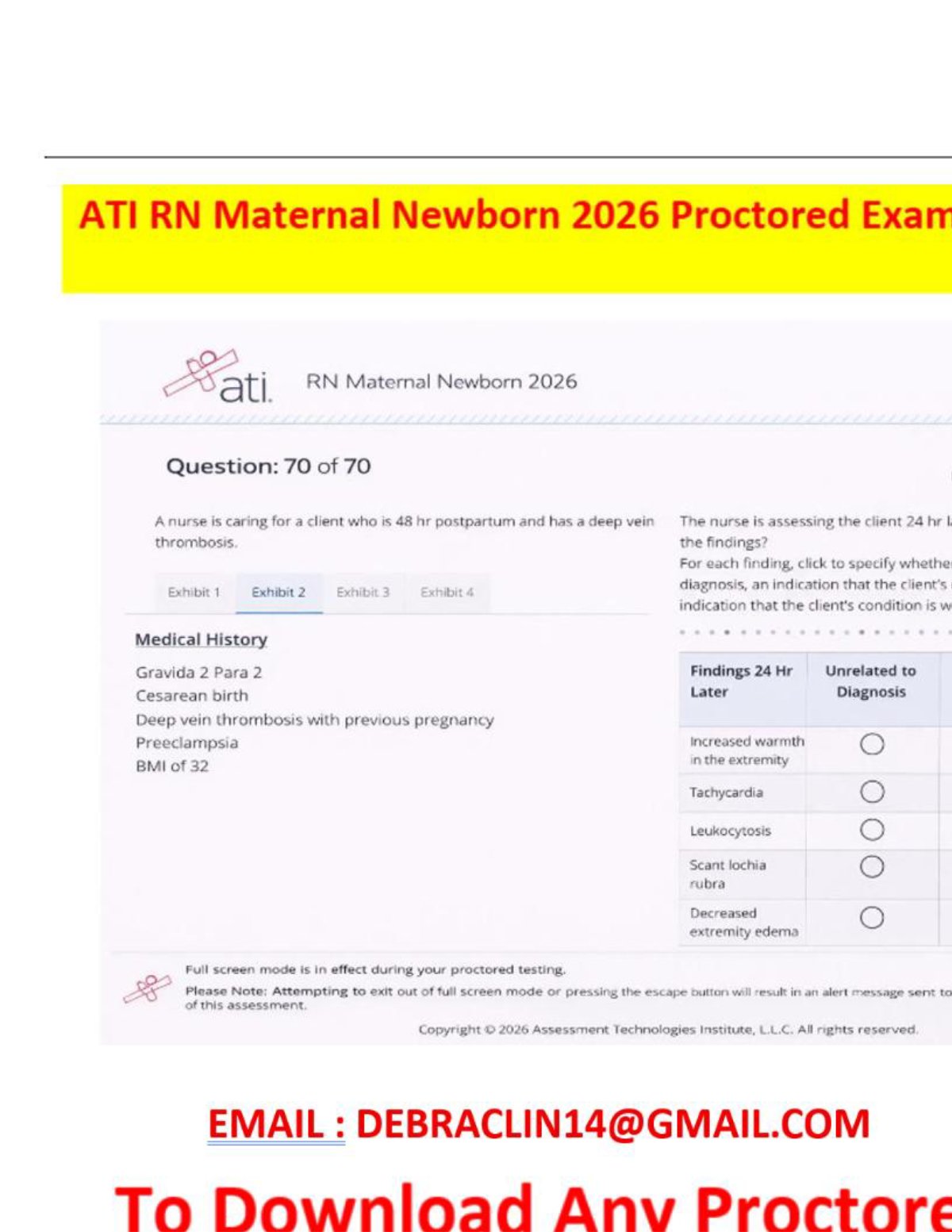 ATI RN Maternal Newborn OB 2023/2026 | Actual Study Questions and Practice Test (Screenshot Q&A)